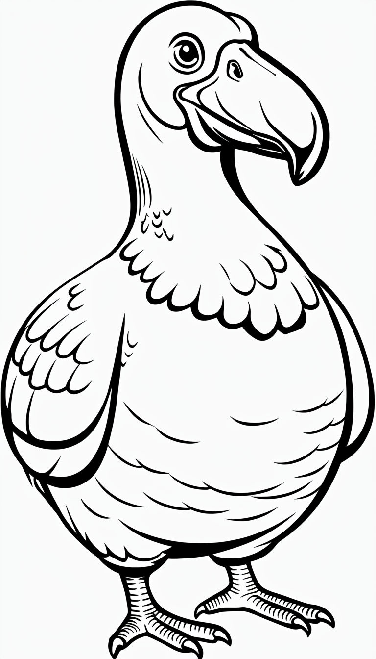 Charming Dodo Bird Coloring Page for Kids Coloring Book Page