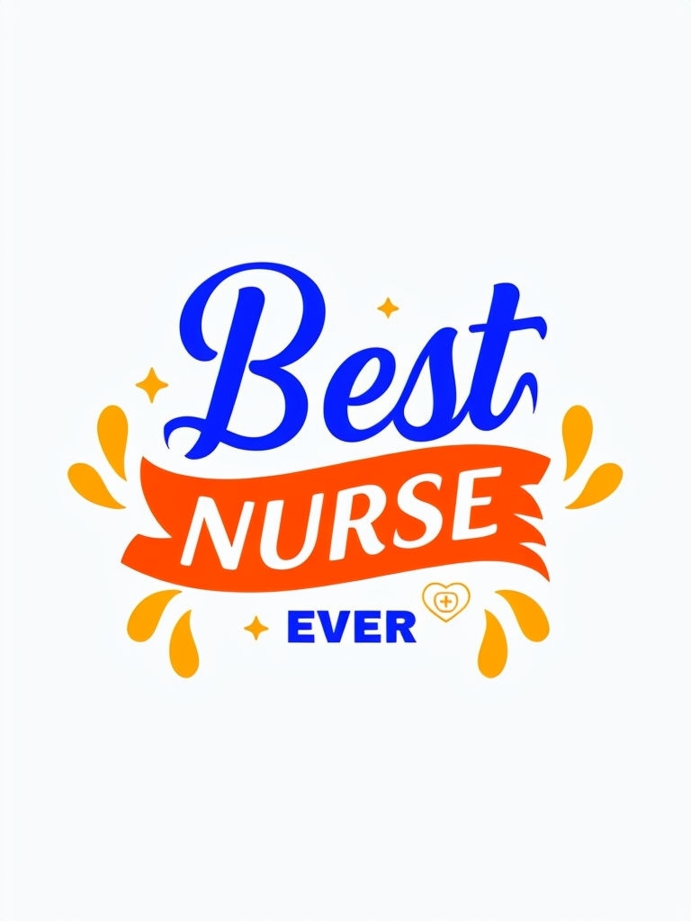 Best Nurse Ever Colorful Vector Illustration T-Shirt