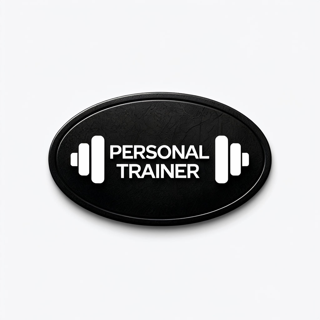 Minimalist Personal Trainer Logo with Stylized Dumbbells