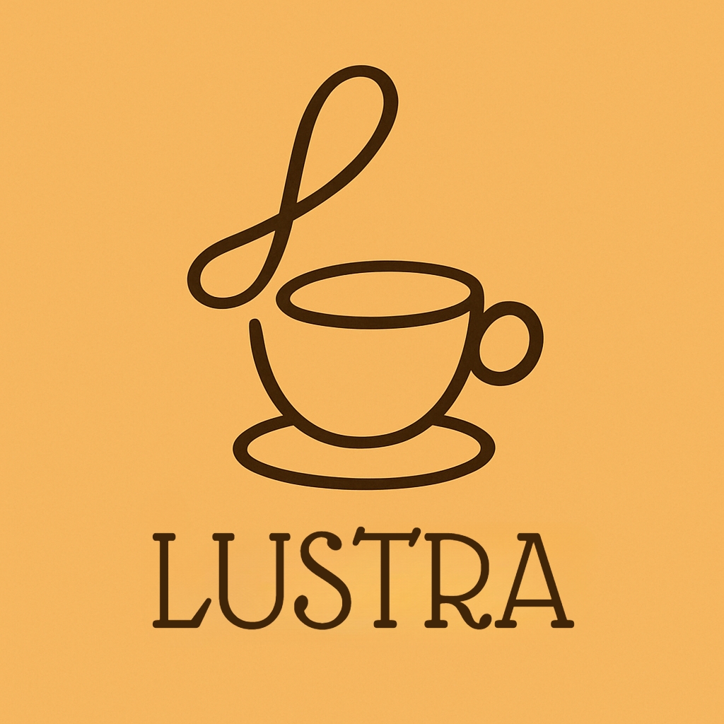 Minimalist Monoline Coffee Cup Logo Design for Lustra Brand