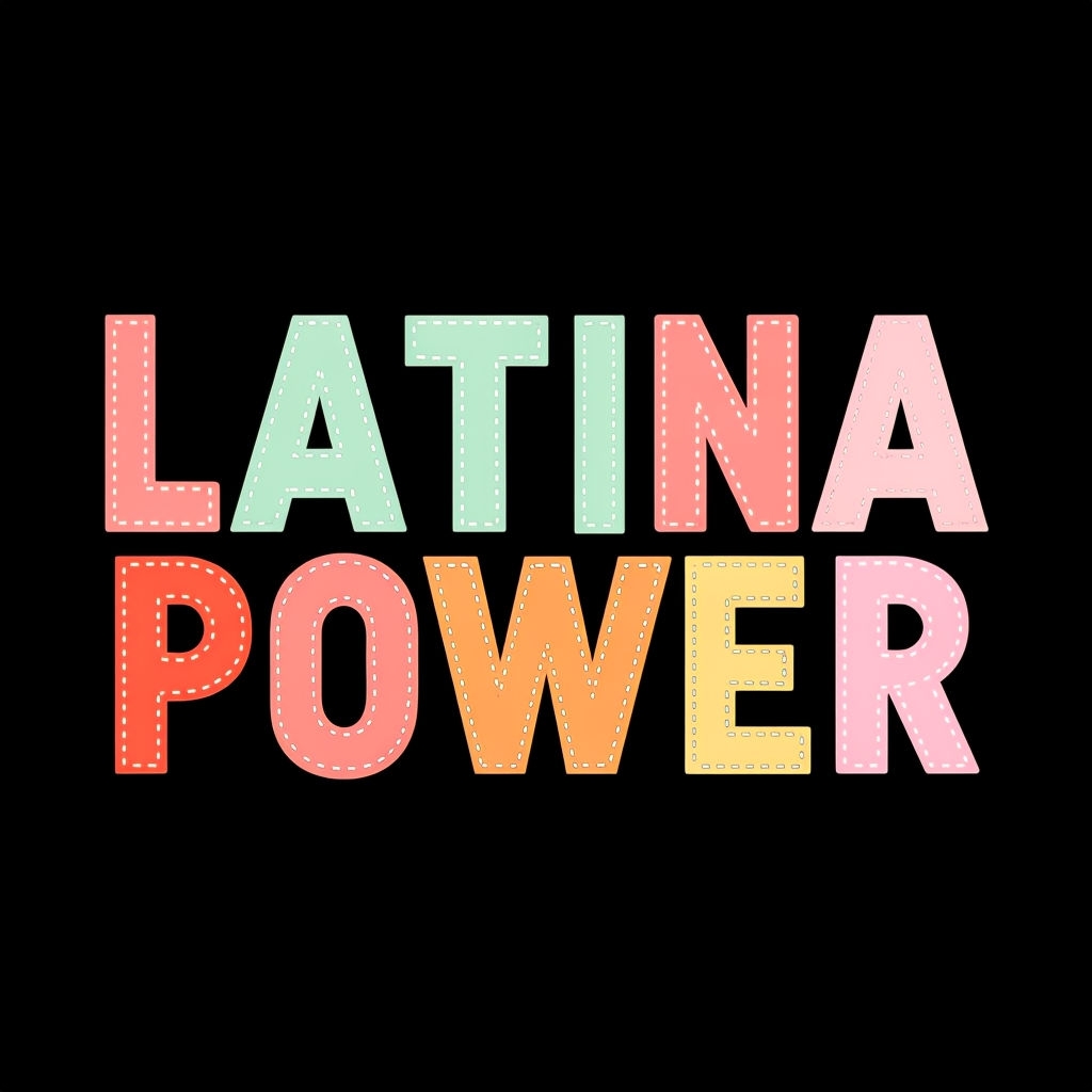 Latina Power Colorful Typography Design T-Shirt