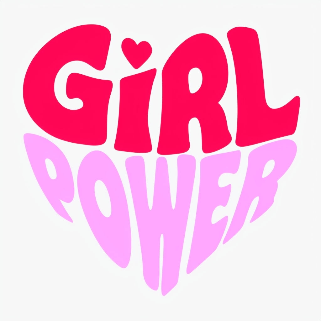 Heart-Shaped Girl Power Motivational Typography Logo