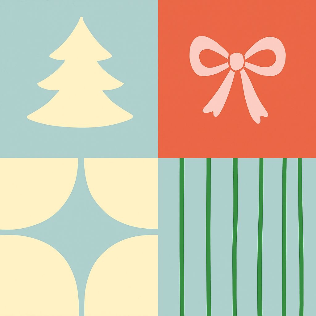 Minimalist Festive Quadrant Design with Cheerful Colors Pattern