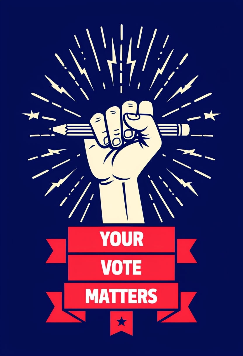 Empowering Your Vote Matters Retro Motivational Poster