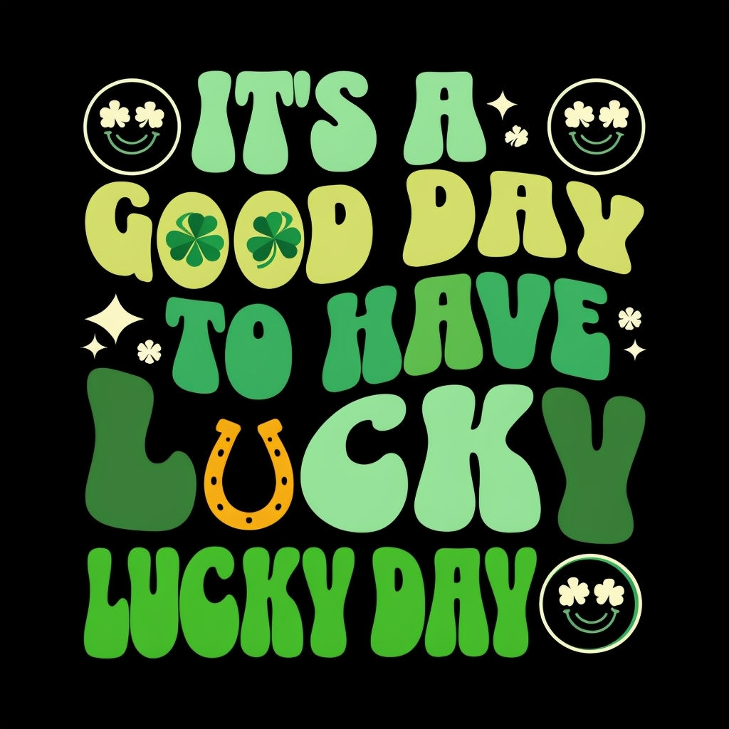 Lucky Day Motivational Graphic Design T-Shirt