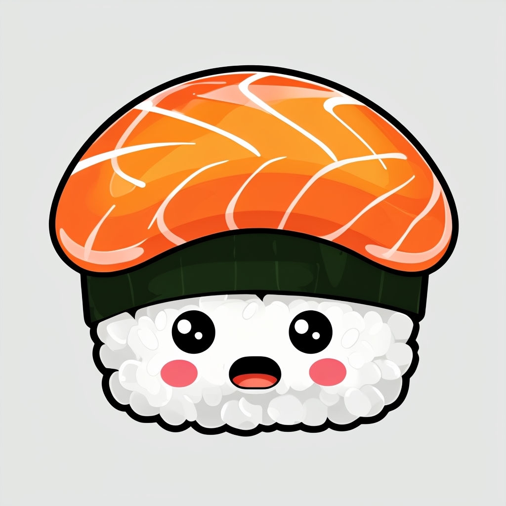 Playful Cartoon Sushi Character with Salmon Ice Cream Mug