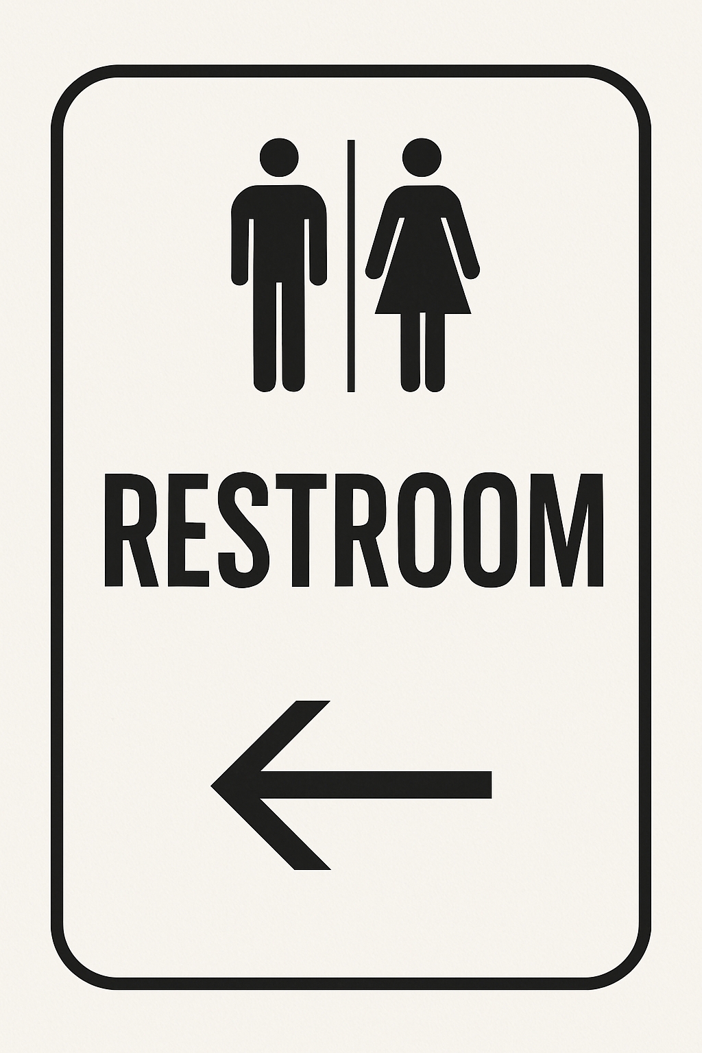 Modern Minimalist Restroom Sign with Stick Figures Design Event Sign