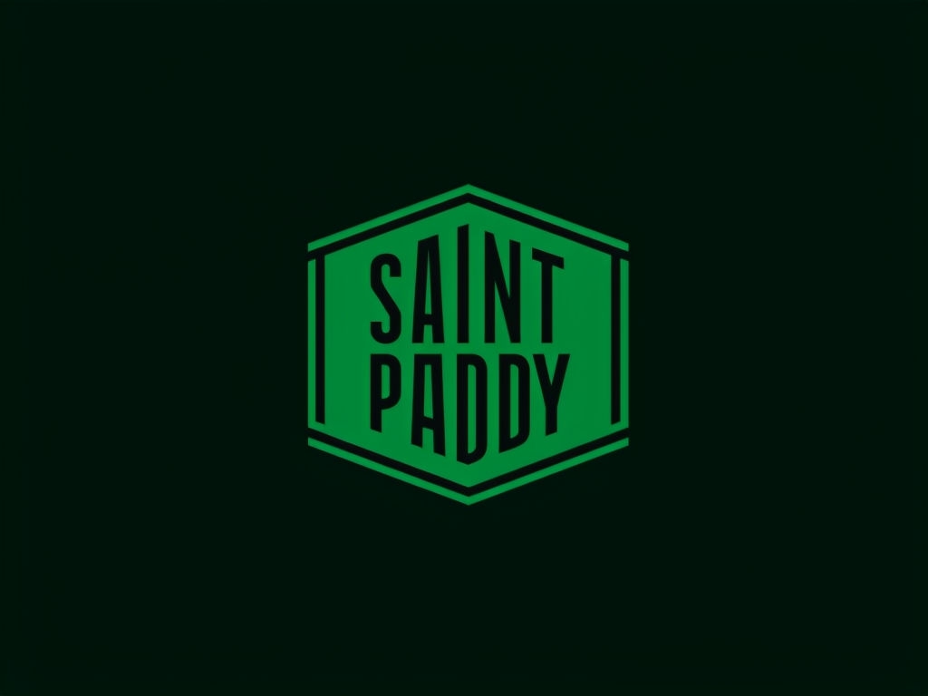 Modern Green Hexagonal Saint Paddy Logo Design for Hats