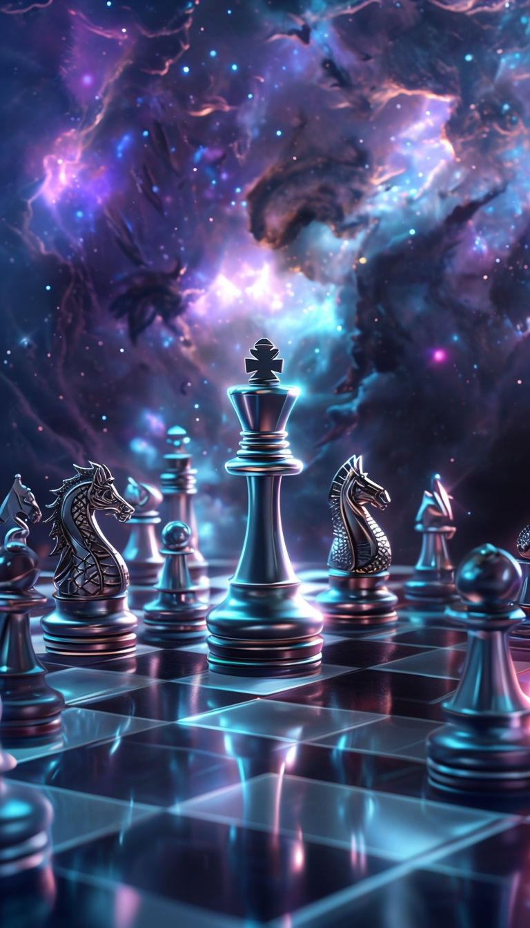 Cosmic Chess Queen Fantasy Artwork Poster