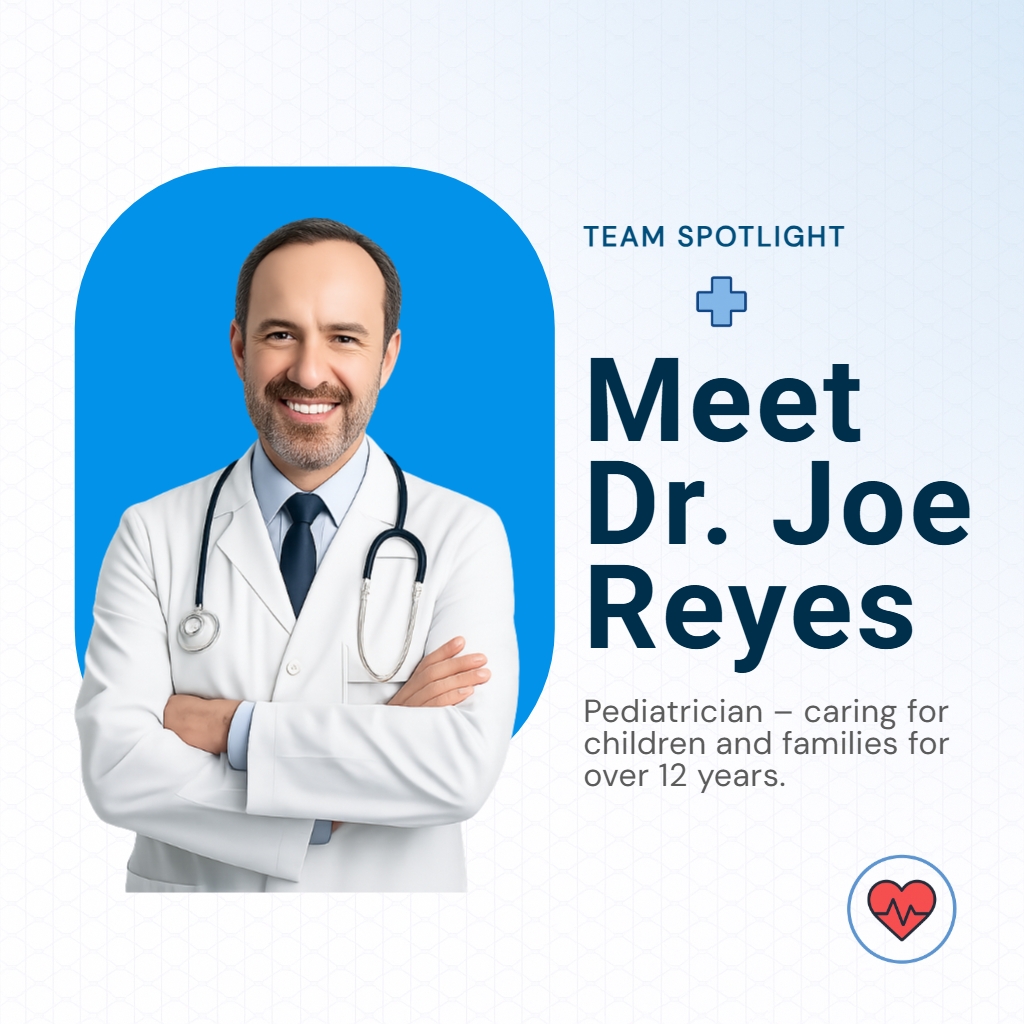 Professional Pediatrician Team Spotlight Graphic for Instagram Posts