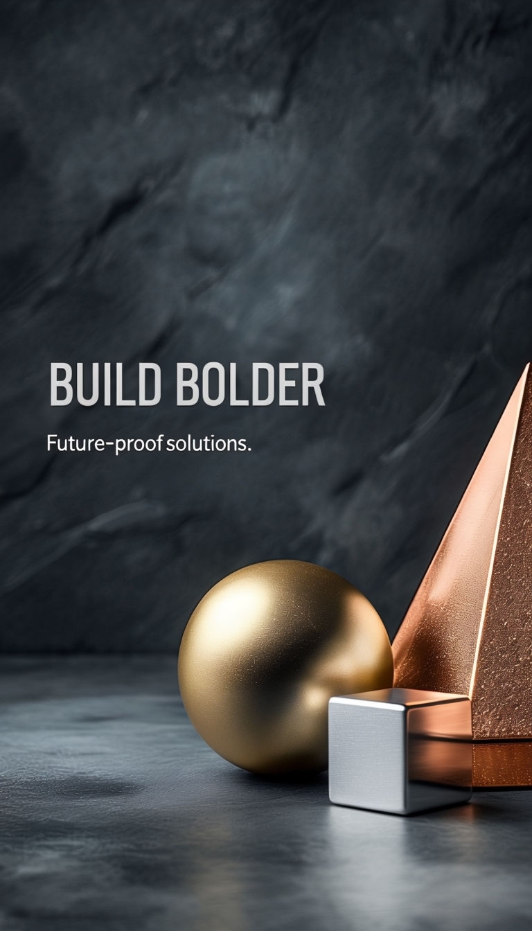 Sophisticated Abstract Geometric Shapes Ad Featuring Build Bolder Message Ads