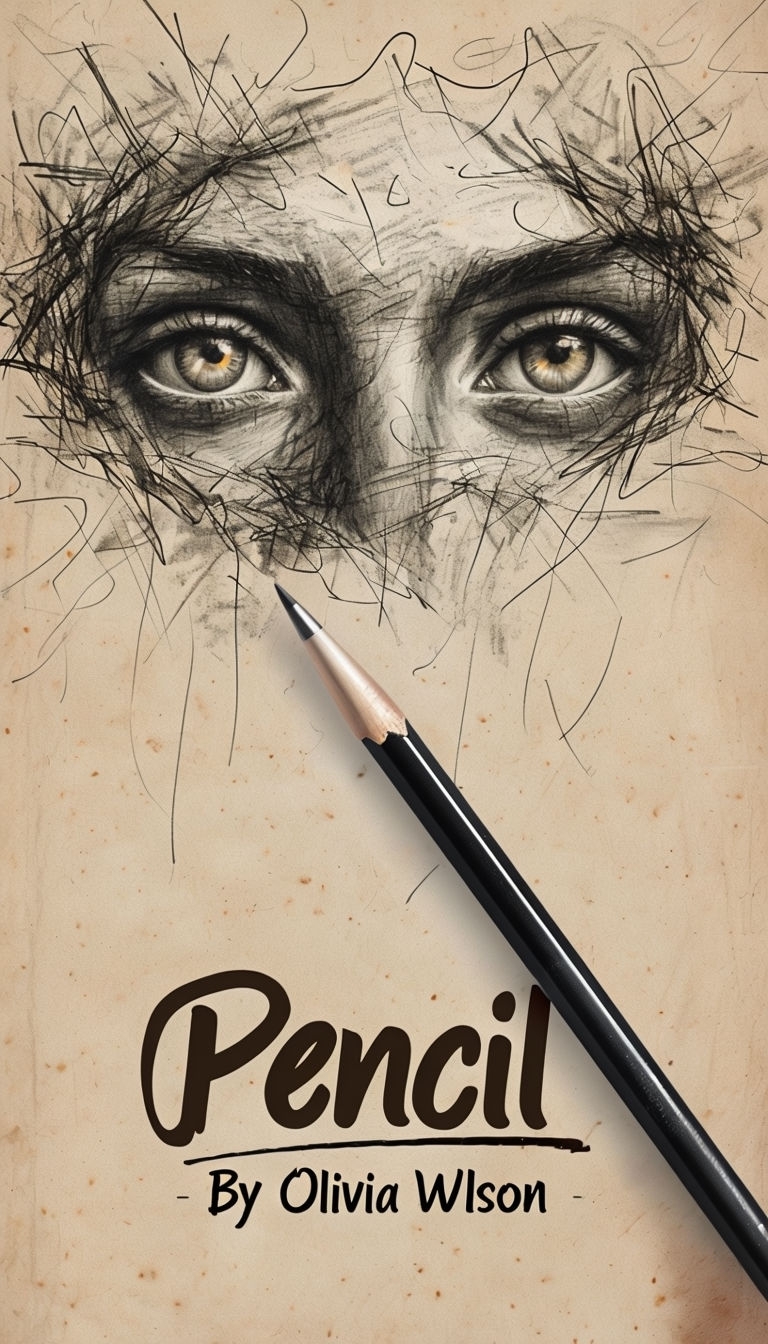 Intricate Hand-Drawn Eyes and Pencil Illustration EBook Cover