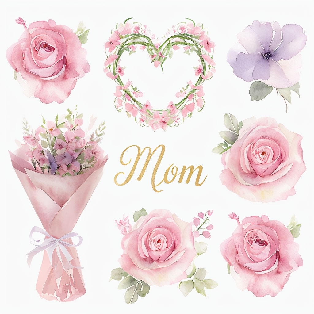 Soft Floral Watercolor Pattern for Mother's Day Decor Seamless Pattern