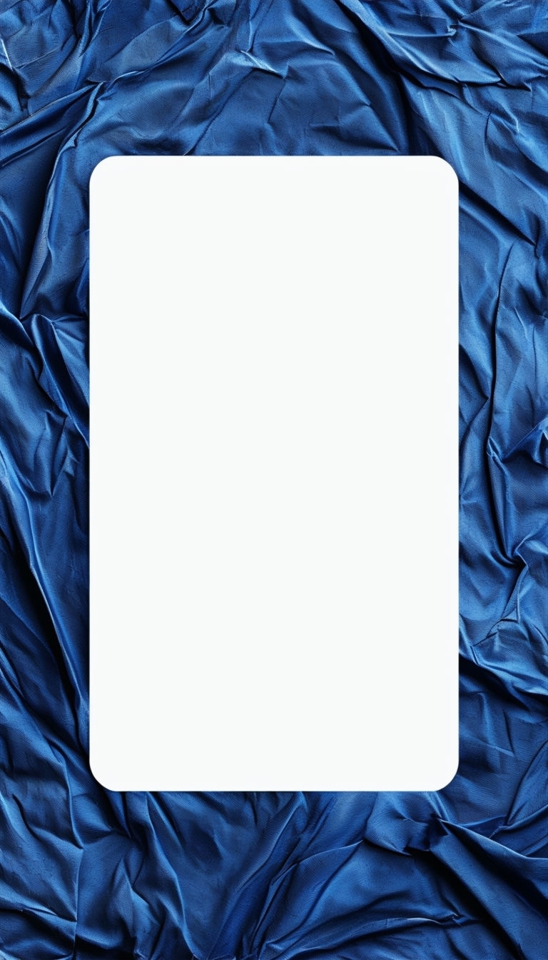 Textured Dark Blue Fabric Background with White Frame Template Social Media Post