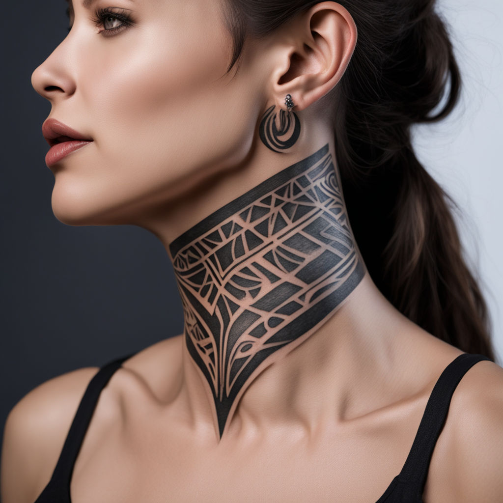 gothic neck tattoo