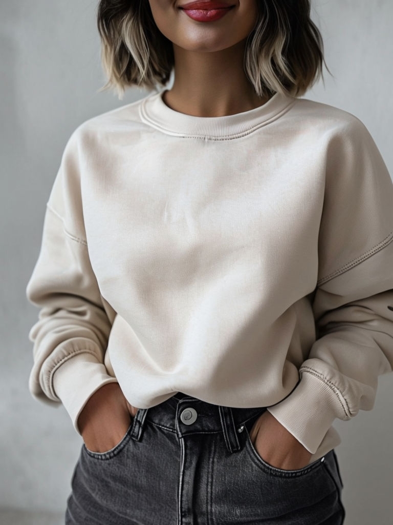 Cozy Beige Sweatshirt Mockup