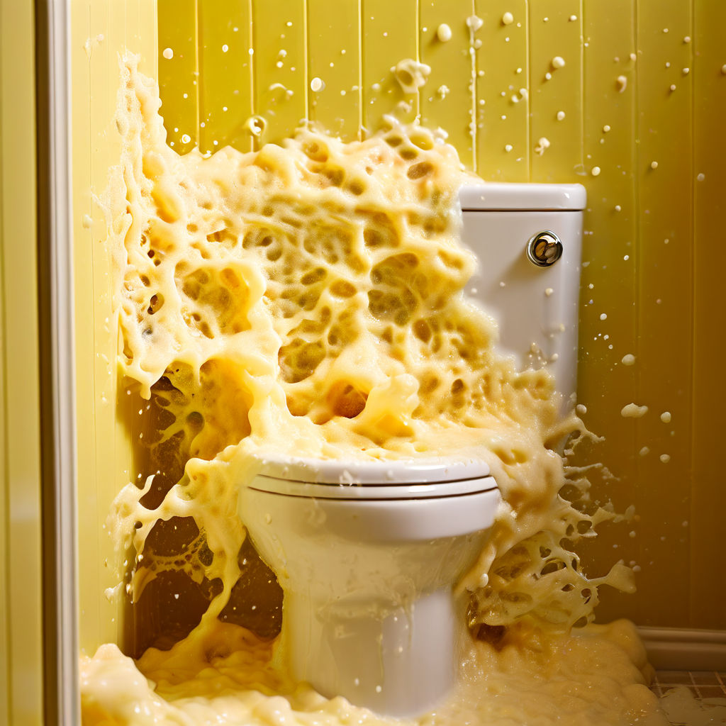 Make a picture of a lot of foam coming out of your urine whe... by DK