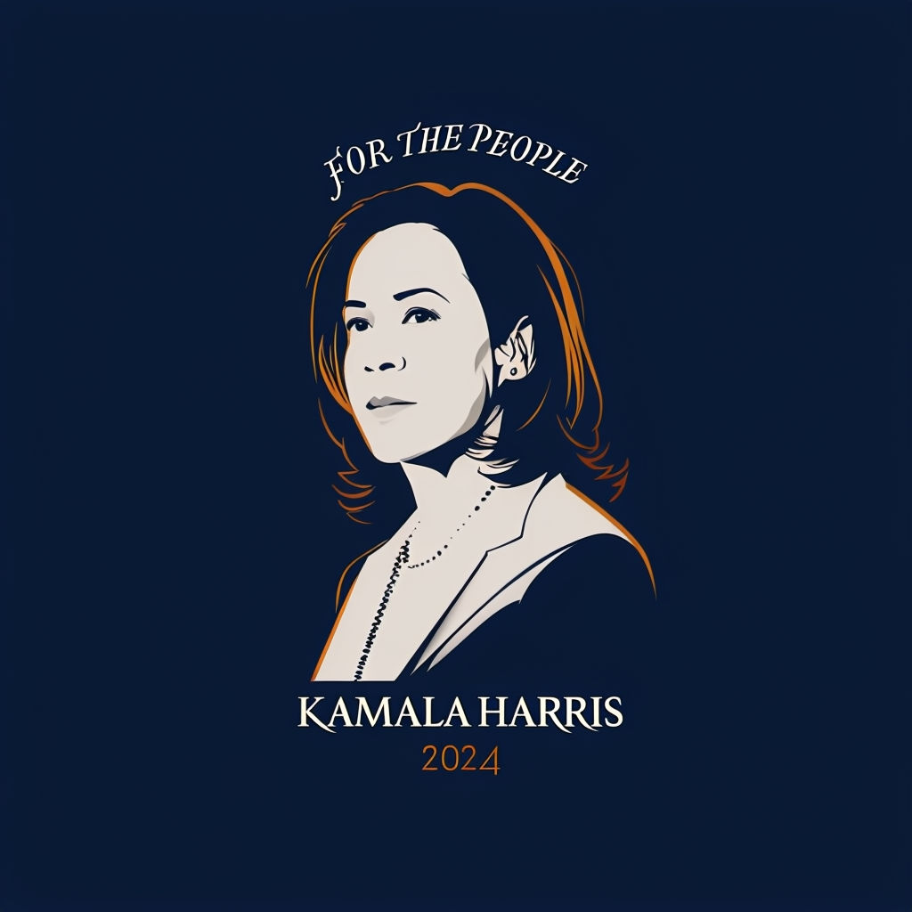 Kamala Harris Empowerment T-Shirt Design with Minimalist Silhouette