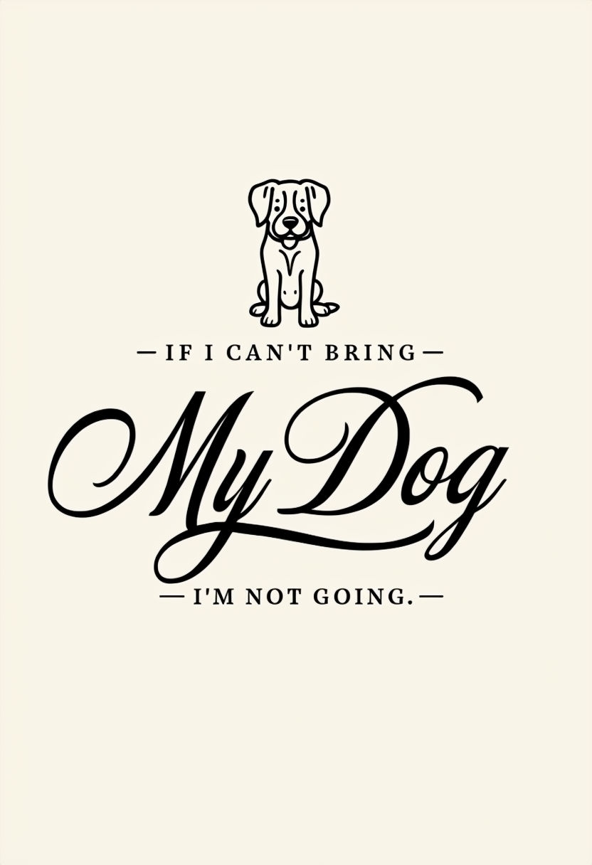 Minimalist Dog Illustration with Assertive Quote Poster