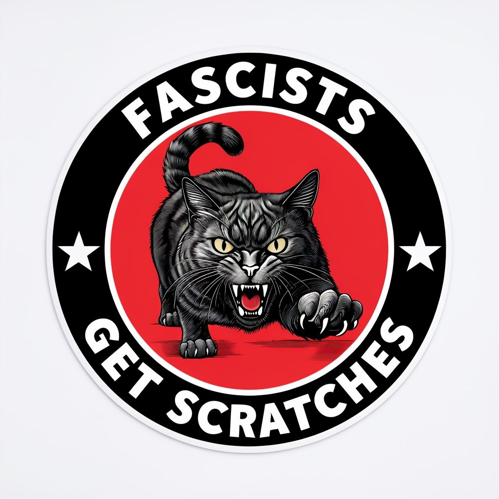 Fierce Black Cat Aggressive Stance Graphic Sticker