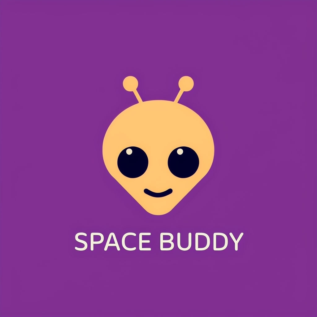 Whimsical Minimalist Logo Design for Space Buddy Children's Brand Logo