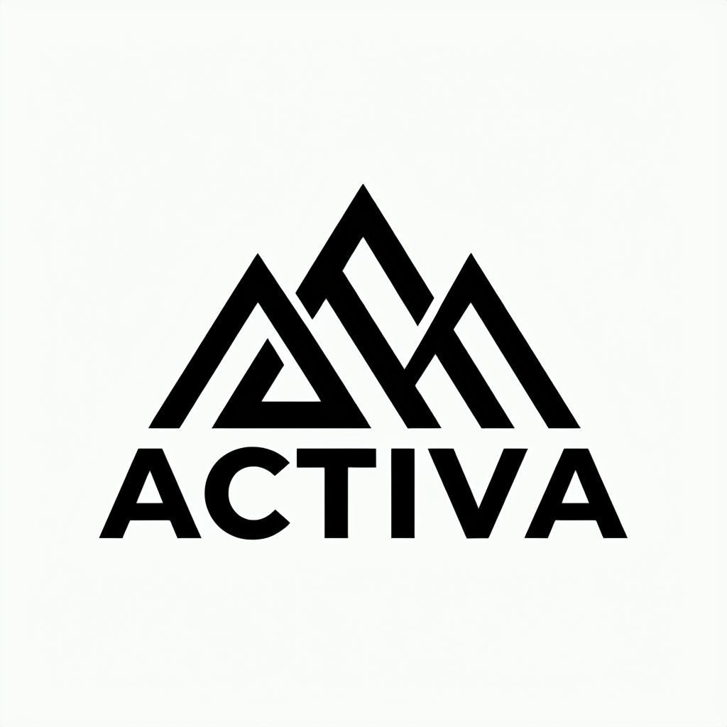 Minimalist Black Triangular Mountain Peak Logo for ACTIVA