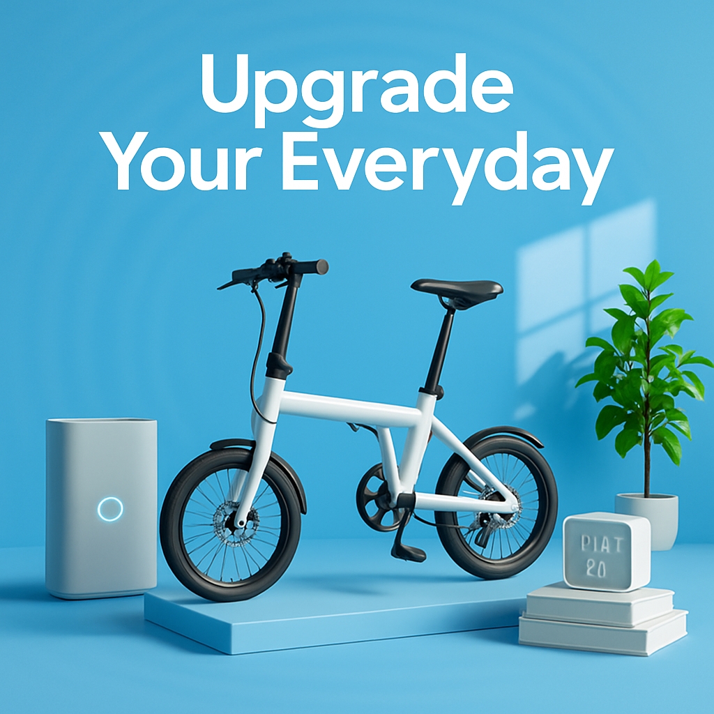 Sleek Modern Electric Bicycle with Minimalist Design Poster
