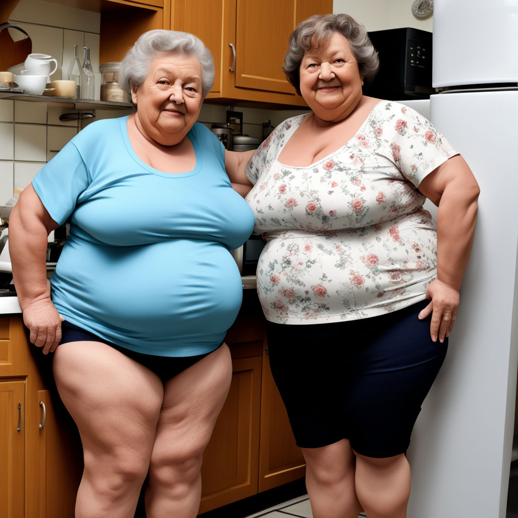 fat happy grannies in beautiful small beige underwear