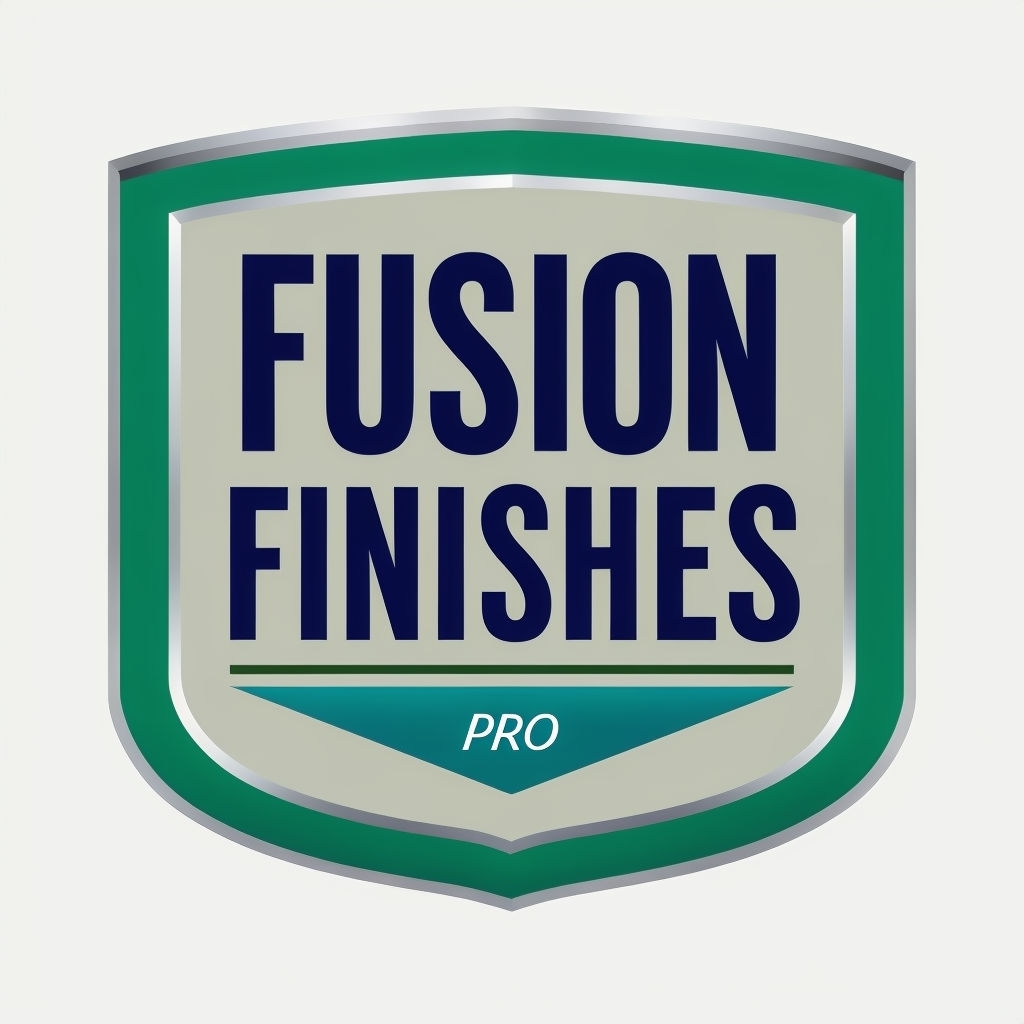 Vintage-Inspired Fusion Finishes Shield Logo Design