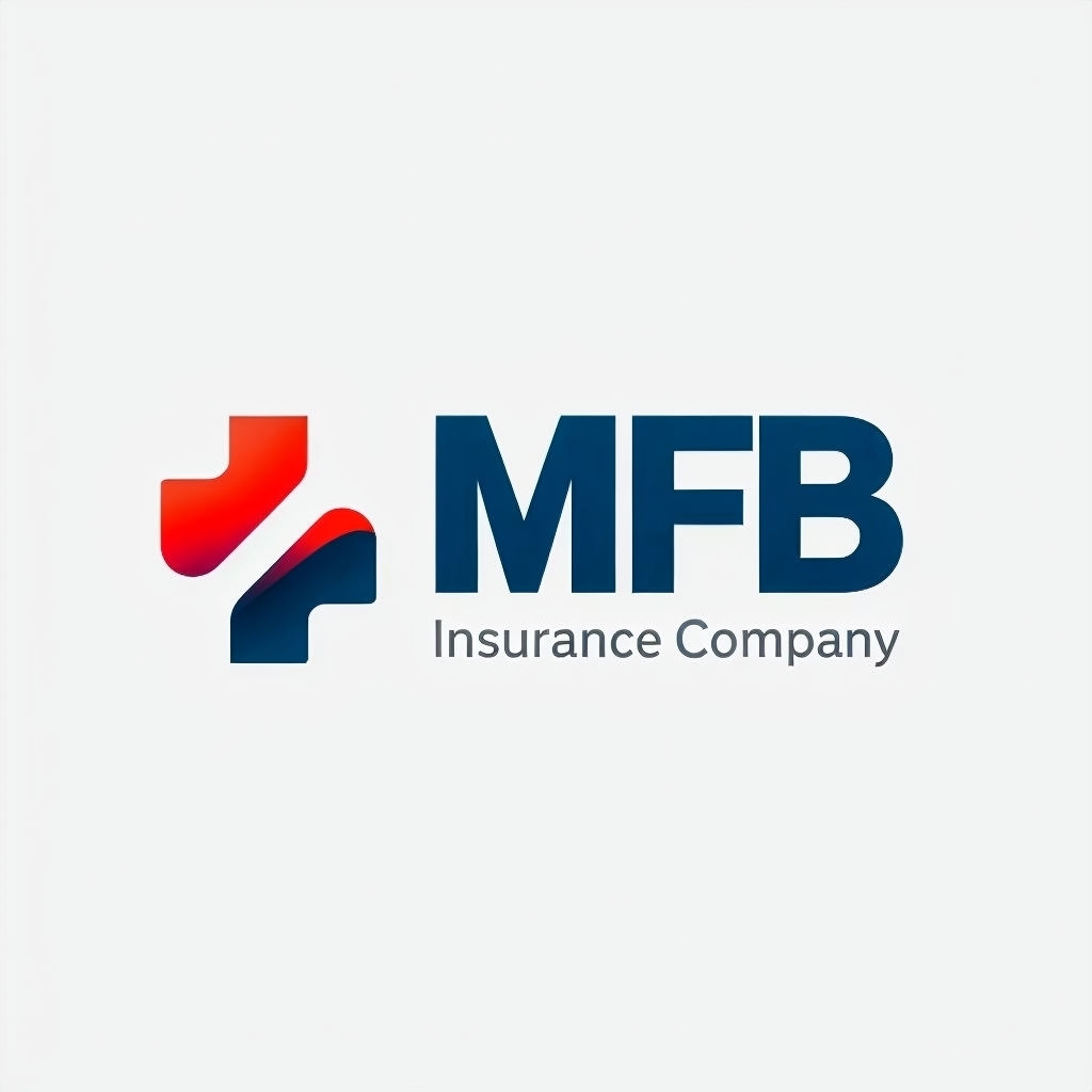 Minimalist MFB Insurance Company Logo Design in Navy and Red