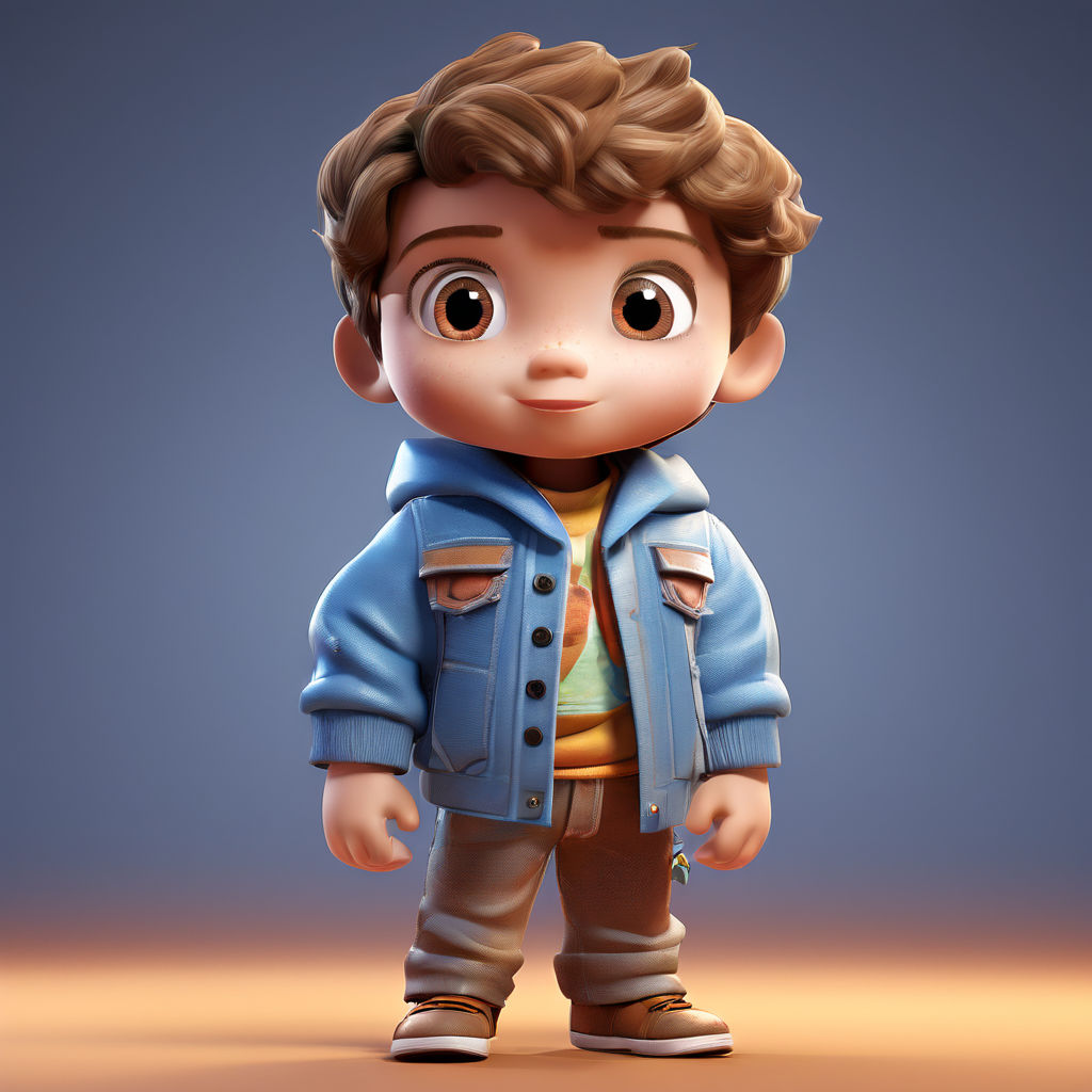 3d pixar or Toy Story style image of full body image of a cu... by ...