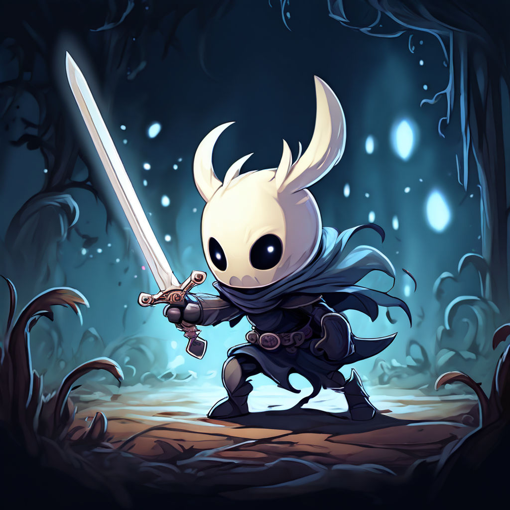 Hollow knight style character fighting with enemies Side vie... by ...