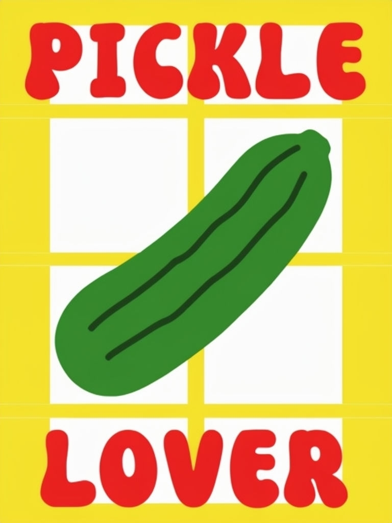 Playful Green Pickle Lover Typography Graphic Design Poster