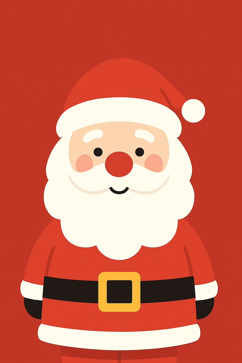 Cheerful Cartoon Santa Claus Illustration on Red Background Phone Case Cover