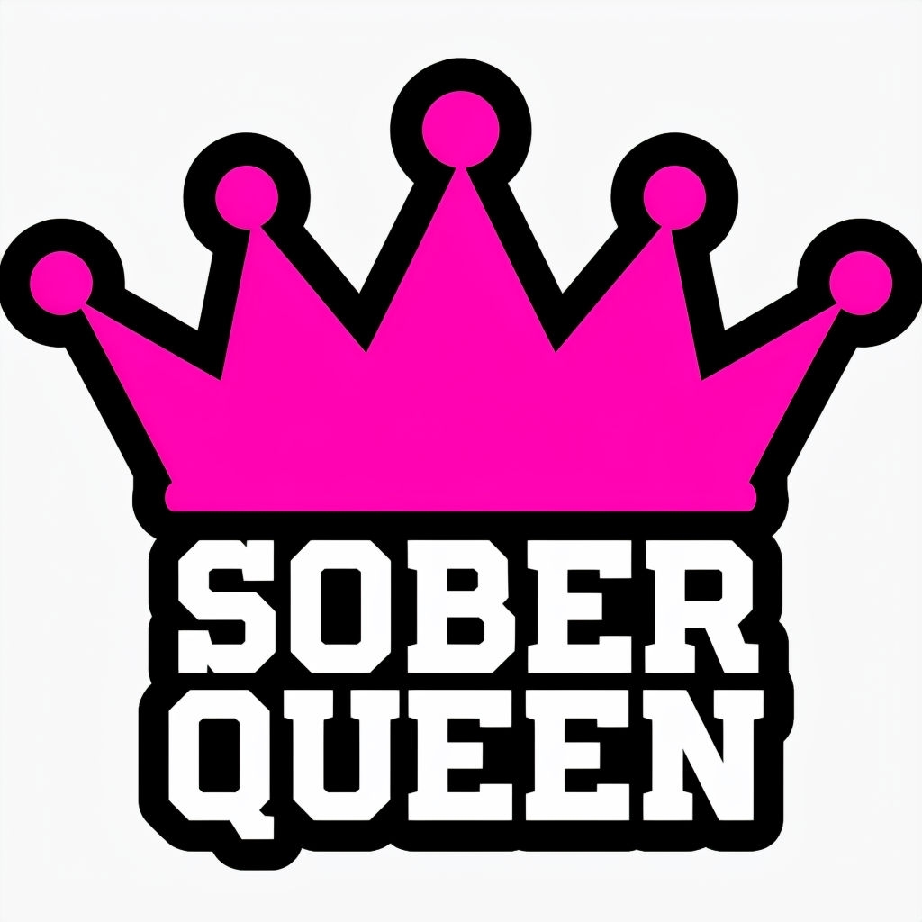 Stylish Pink Crown with Sober Queen Text Design Hat