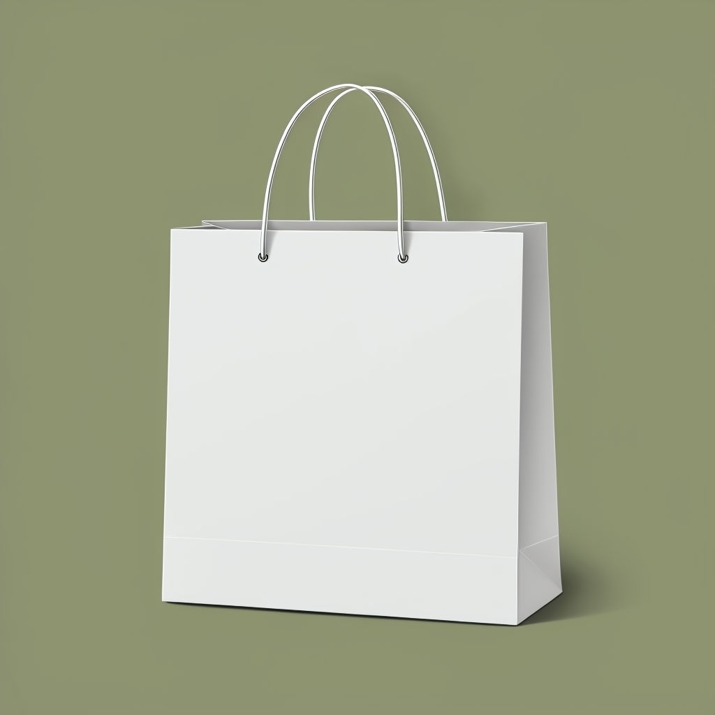Elegant Minimalist White Shopping Bag Mockup