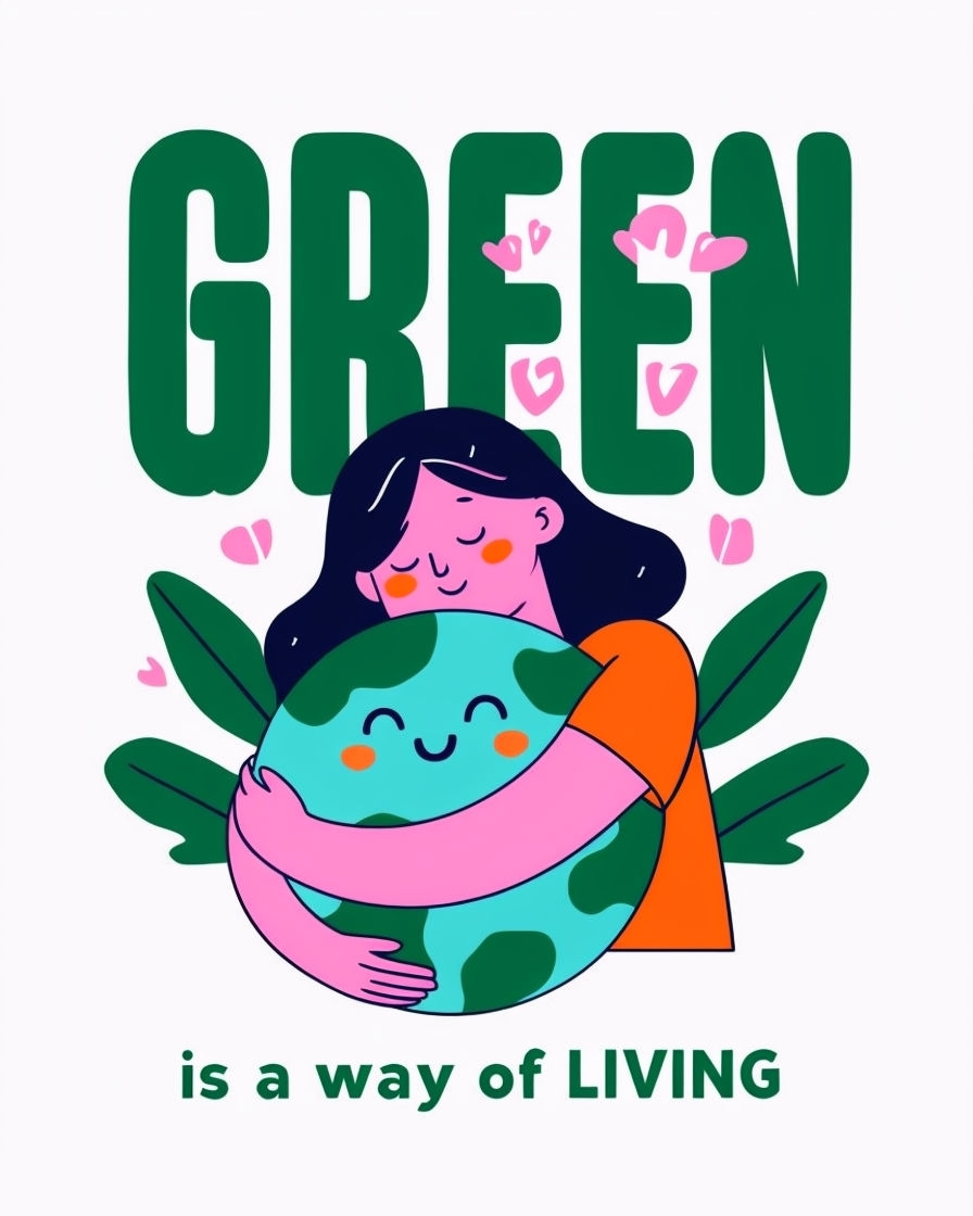 Cheerful Embrace of Earth and Nature Inspired T-Shirt