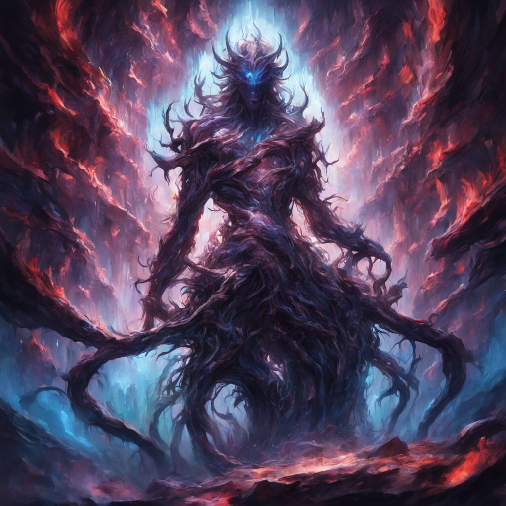 A terrifying creature climbing out of a chaotic magic portal by Муслим ...