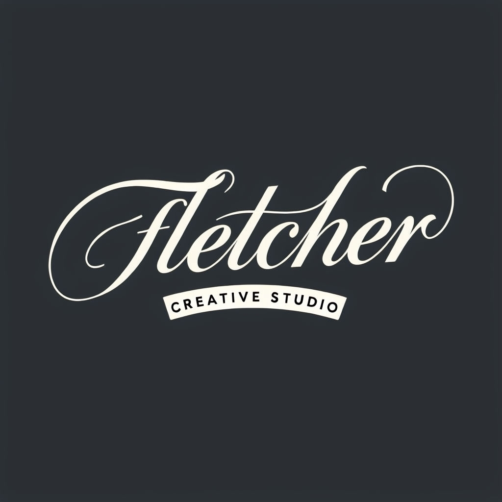 Elegant Minimalist Fletcher Creative Studio Logo Design