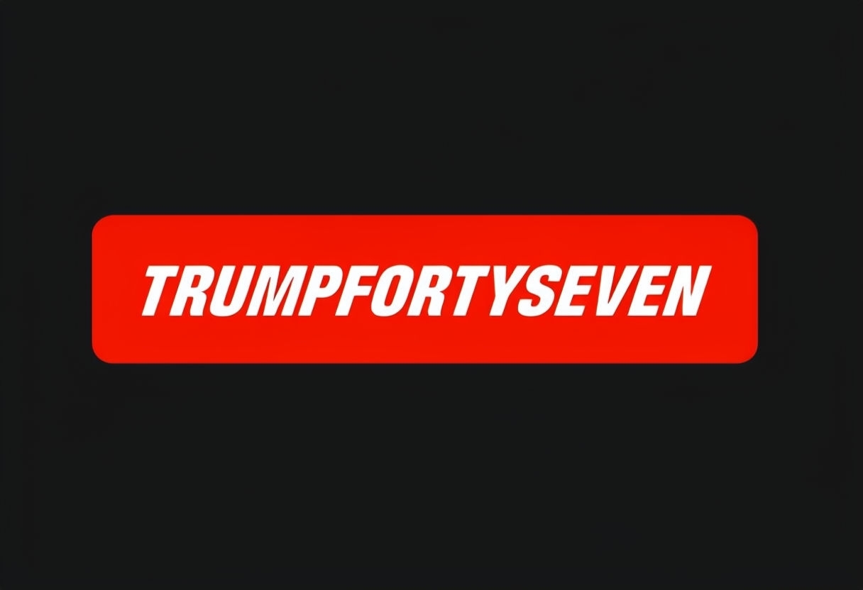 Bold Red TrumpFortySeven Text on Black Background T-shirt