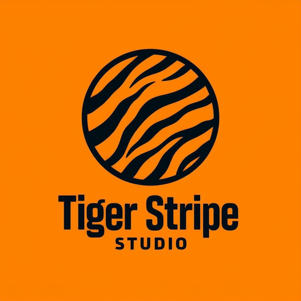 Bold Tiger Stripe Studio Logo Design for Graphic Agency