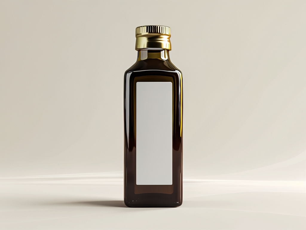 Sleek Dark Brown Glass Olive Oil Bottle Product Mockup