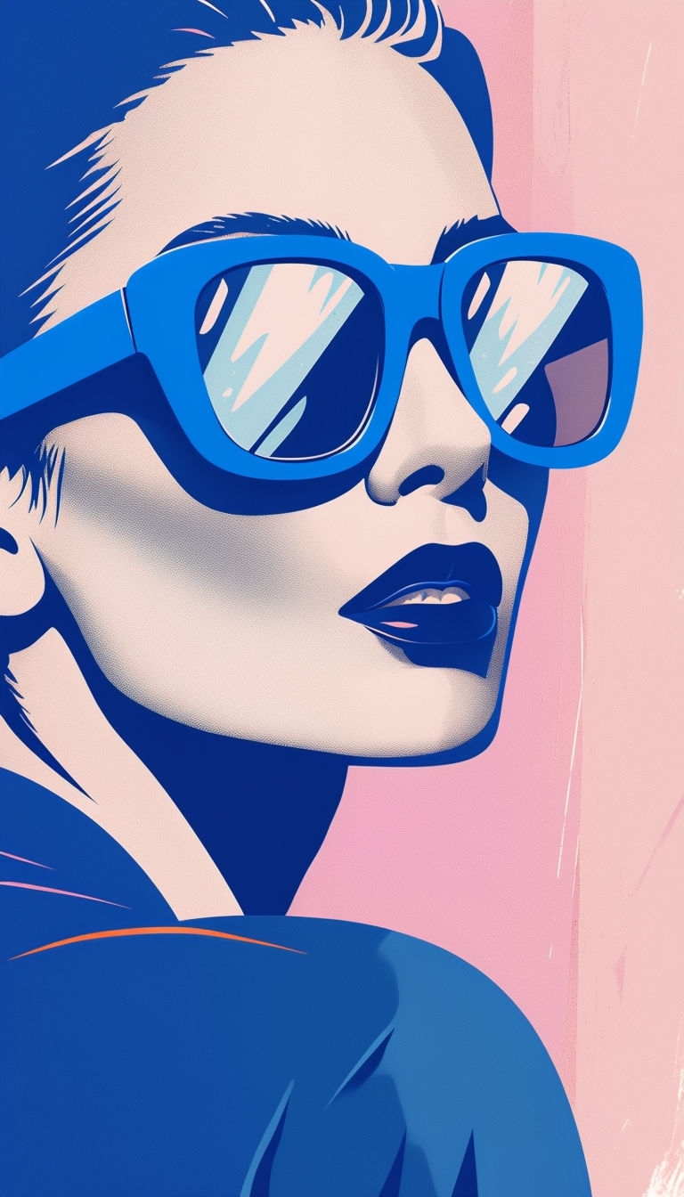 Stylish Sunglasses Close-Up Graphic Illustration Art