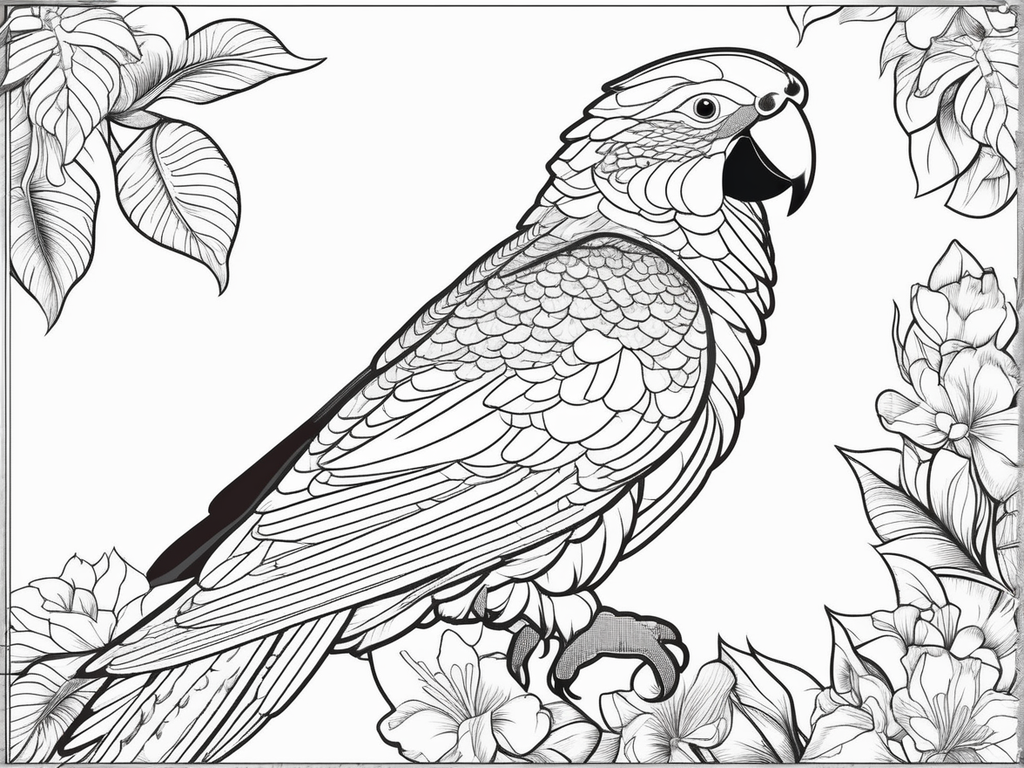 Parrot for an adult coloring page. draw only outline by Tommy Sowell ...