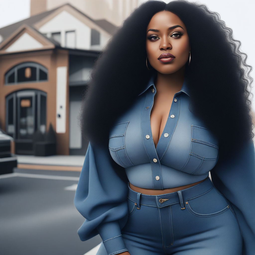 A cartoon of a plus size black woman