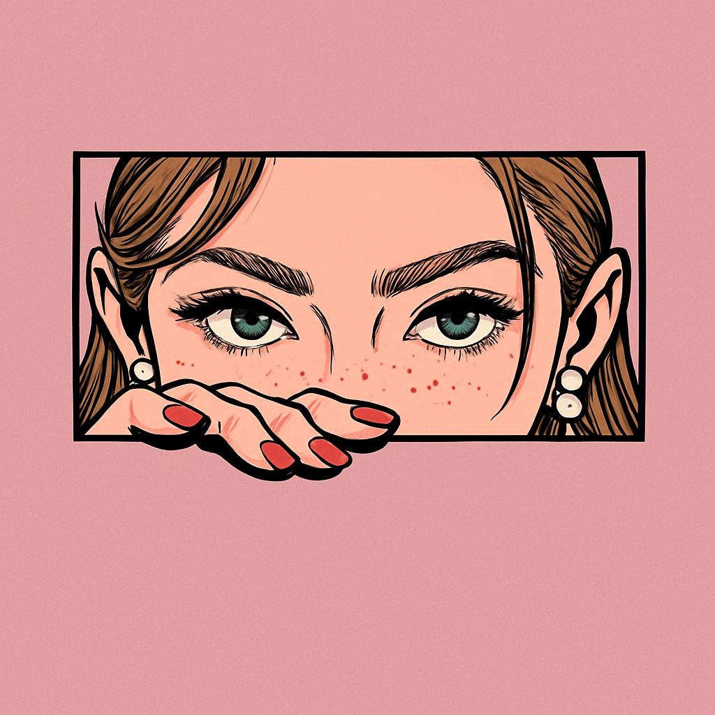 Elegant Young Woman Close-Up Comic Illustration T-Shirt