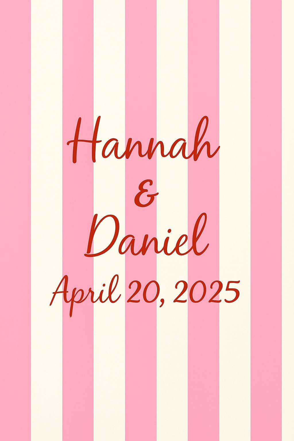 Elegant Minimalist Pink and White Striped Wedding Invitation Card