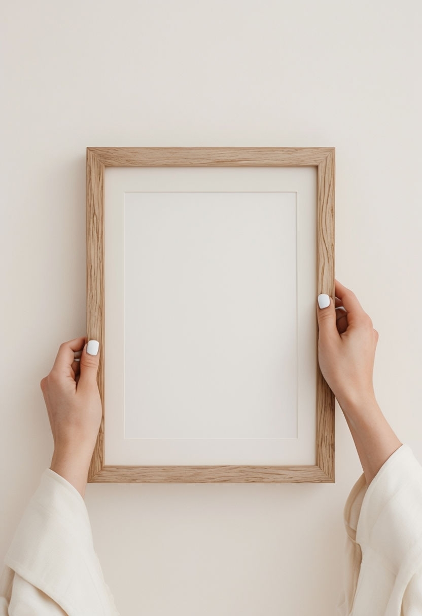 Minimalist Framed Blank Page Photography for Home Decor Mockup