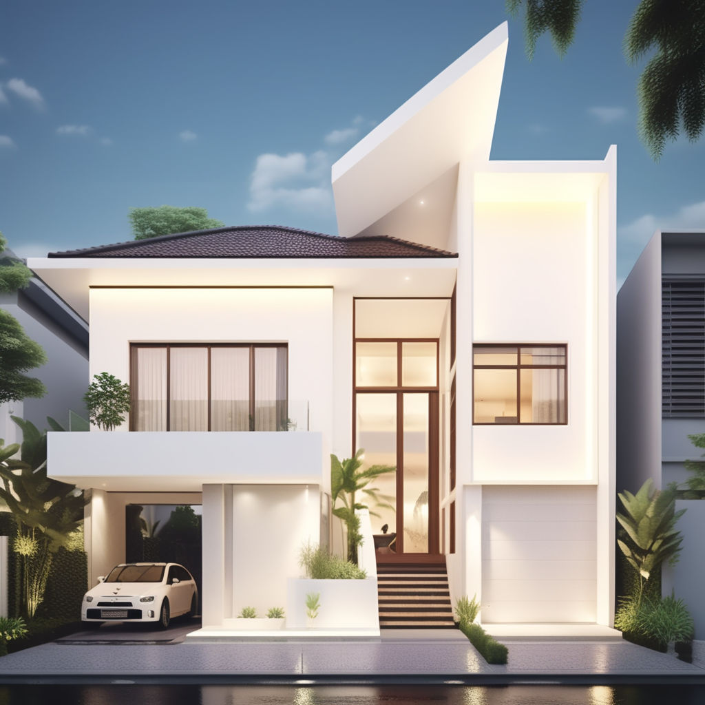 Indonesian townhouse design exterior by mohsen fakhry - Playground