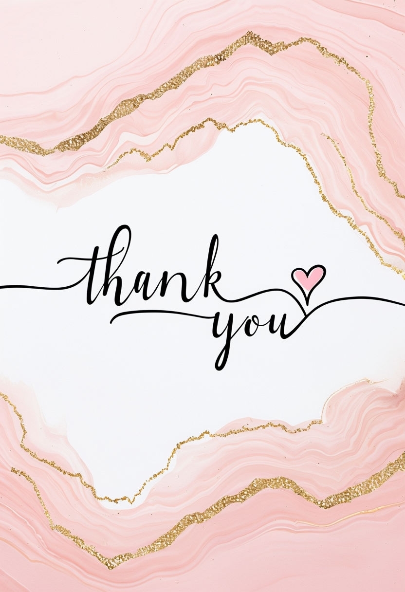 Elegant Thank You Greeting Card Design with Gold Accents Event Sign
